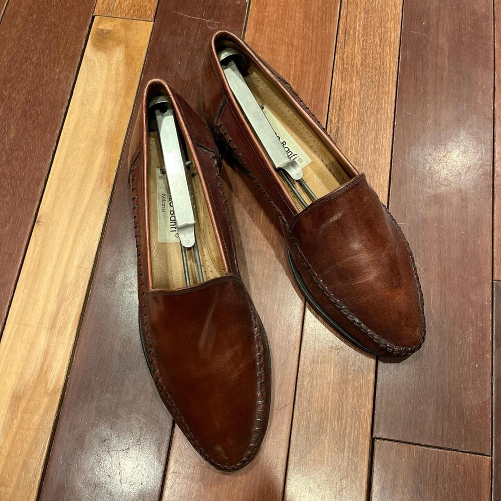 Men's Brown Leather Slip-On Loafers